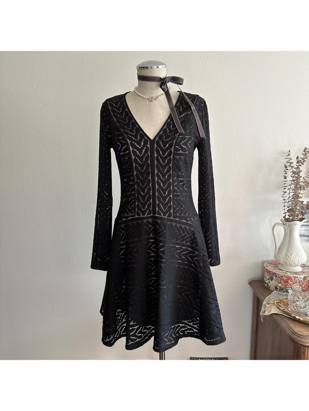 BCBG black midi dress